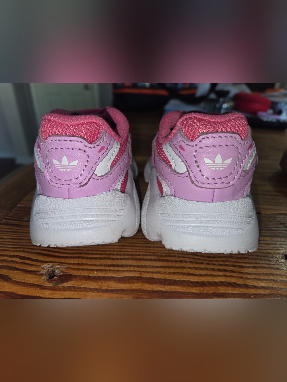 adidas Baby Size 6 Pink and White Athletic Sneakers